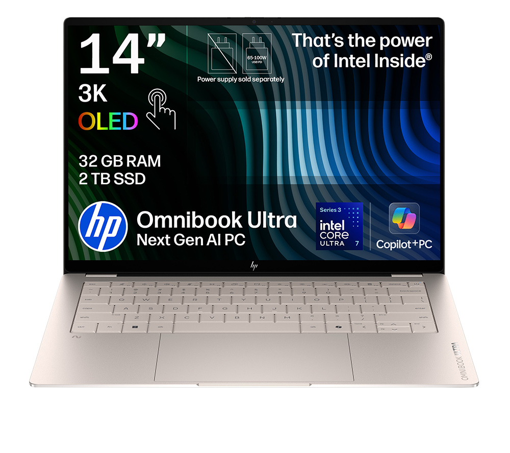 HP OmniBook Ultra Next Gen AI 14" Laptop - Intel® Core™ Ultra 7, 2 TB SSD, Silk Sand