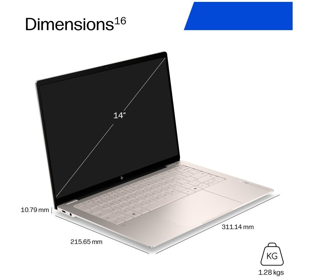 HP OmniBook Ultra Next Gen AI 14" Laptop - Intel® Core™ Ultra 7, 2 TB SSD, Silk Sand