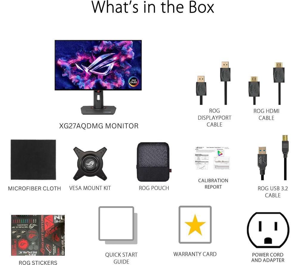 ASUS ROG STRIX XG27AQDNG Quad HD 27 Zoll OLED-Gaming-Monitor – Schwarz