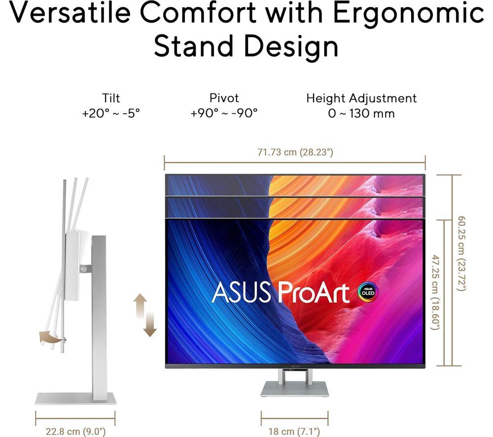 ASUS ProArt PA32UCDM 4K Ultra HD 32" OLED Monitor - Black & Silver