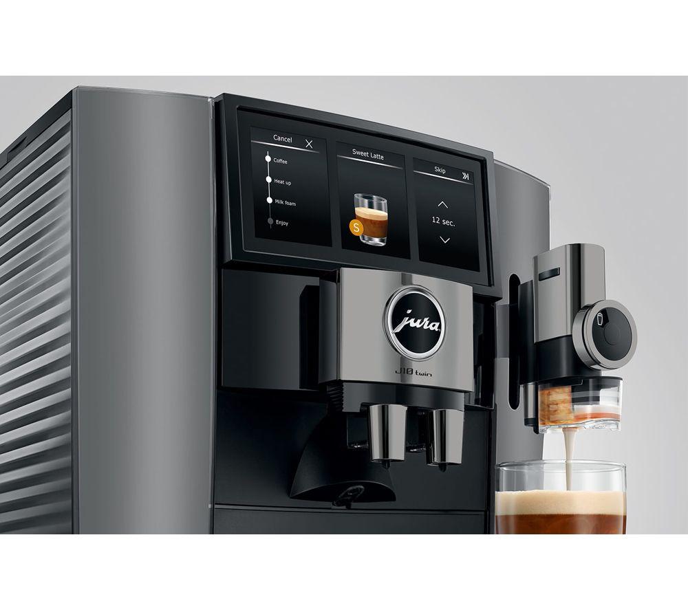 Cafetera automática de doble cabezal JURA J10 Smart de grano a taza - Diamond Onyx