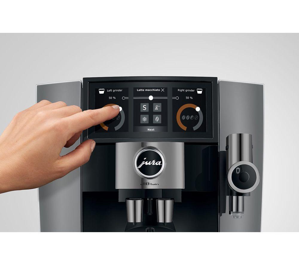 Cafetera automática de doble cabezal JURA J10 Smart de grano a taza - Diamond Onyx