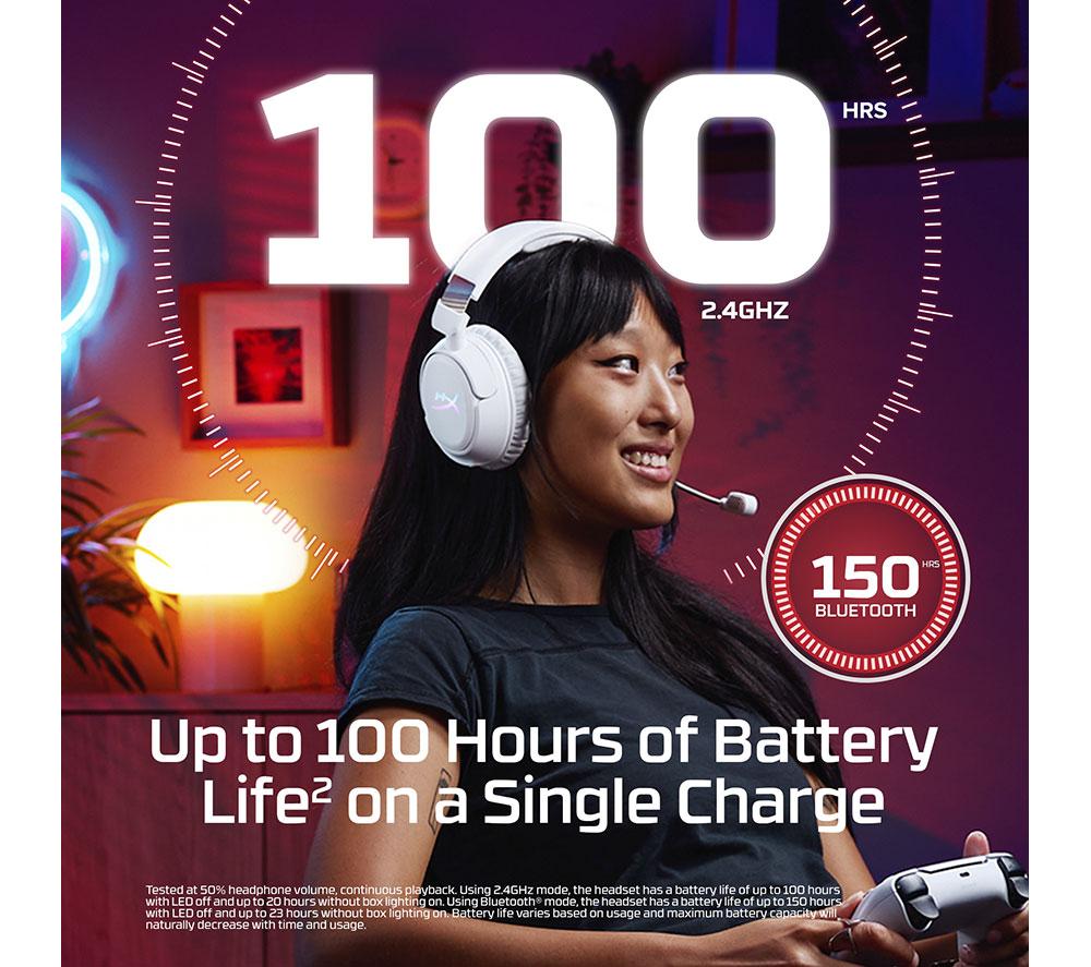 HYPERX Cloud Flight 2 kabelloses Gaming-Headset - Weiß