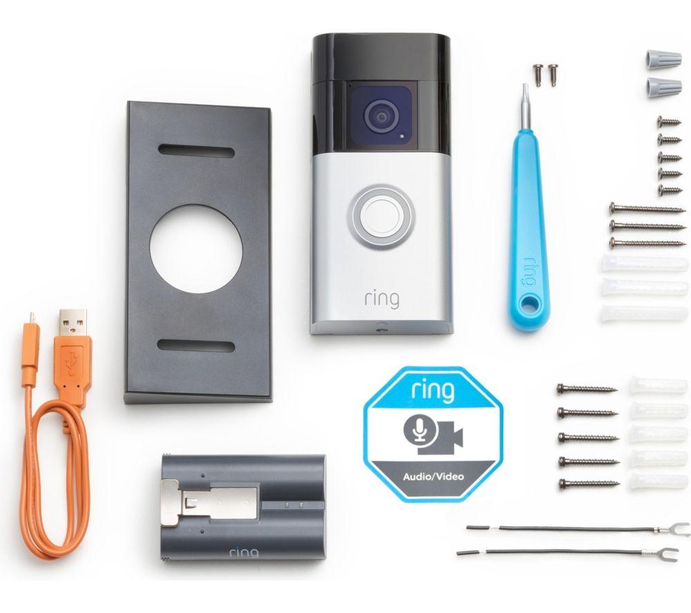 RING Battery Video Doorbell Plus with Extra Battery Pack - Silver