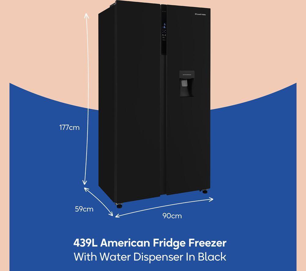 RUSSELL HOBBS RH90AFF201B-WD American-Style Fridge Freezer - Black