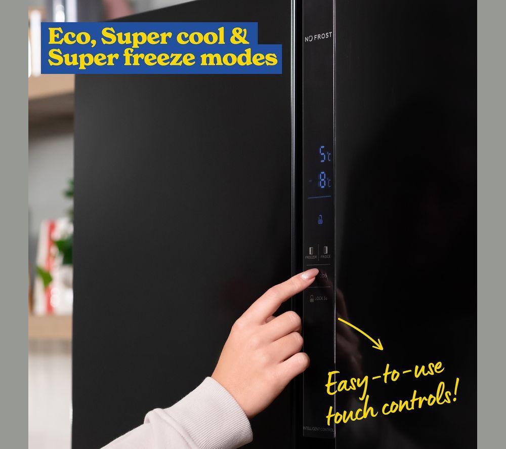 RUSSELL HOBBS RH90AFF201B-WD American-Style Fridge Freezer - Black