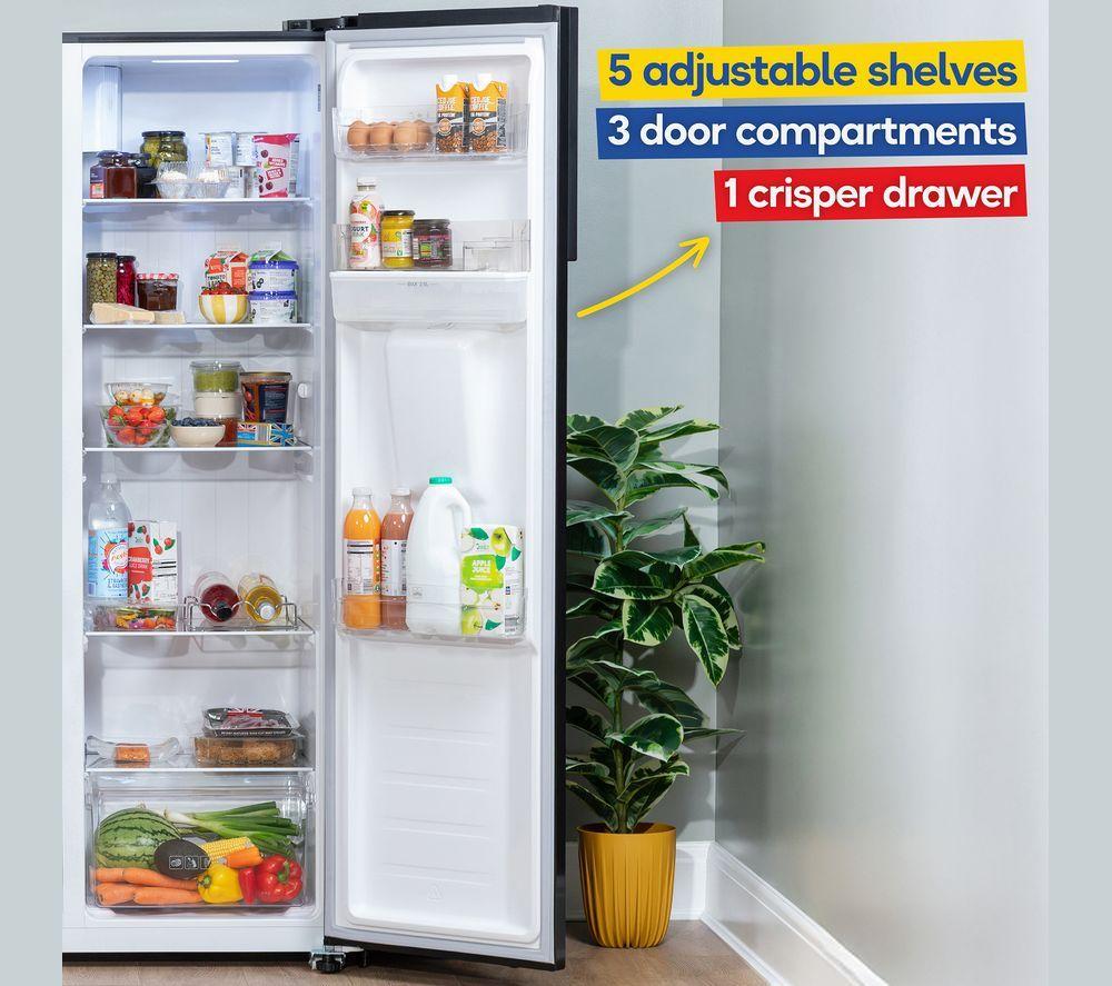 RUSSELL HOBBS RH90AFF201B-WD American-Style Fridge Freezer - Black