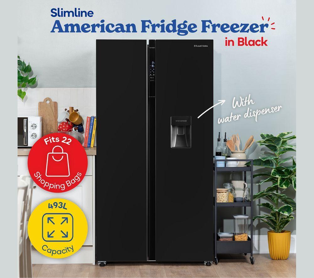 RUSSELL HOBBS RH90AFF201B-WD American-Style Fridge Freezer - Black