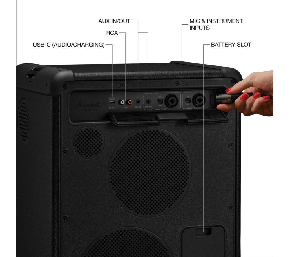 Altavoz de fiesta Marshall Bromley 450 Bluetooth Megasound - Negro y latón