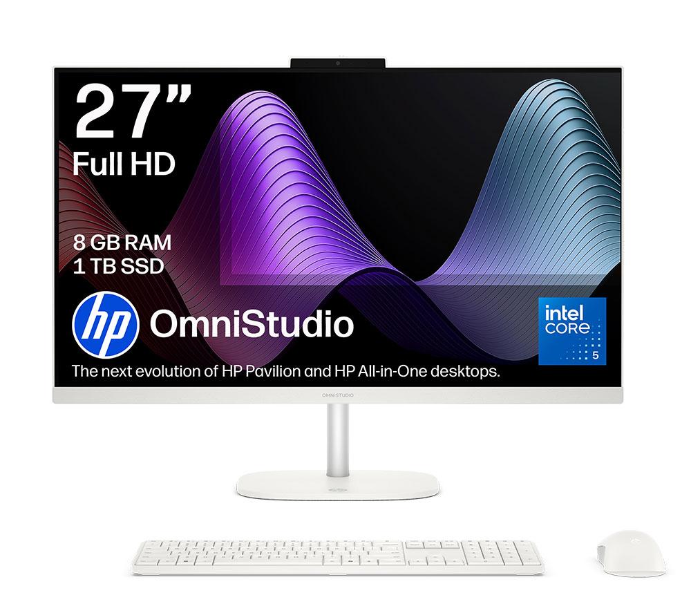 HP OmniStudio 27-cu0003na 27" All-in-One PC - Intel® Core™ 5, 1 TB SSD, Cotton White