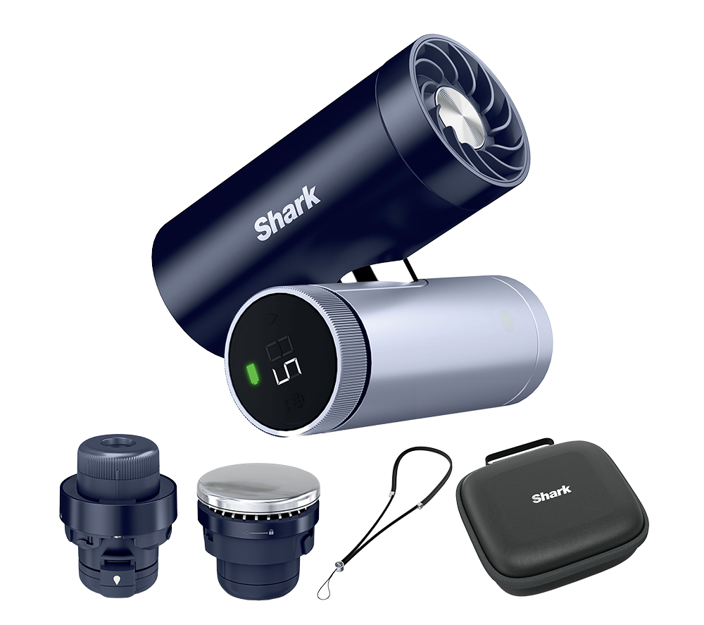 SHARK ChillPill FA025UK 3-in-1 Fan, Mist & InstaChill System with Travel Case & Crossbody Strap - Midnight