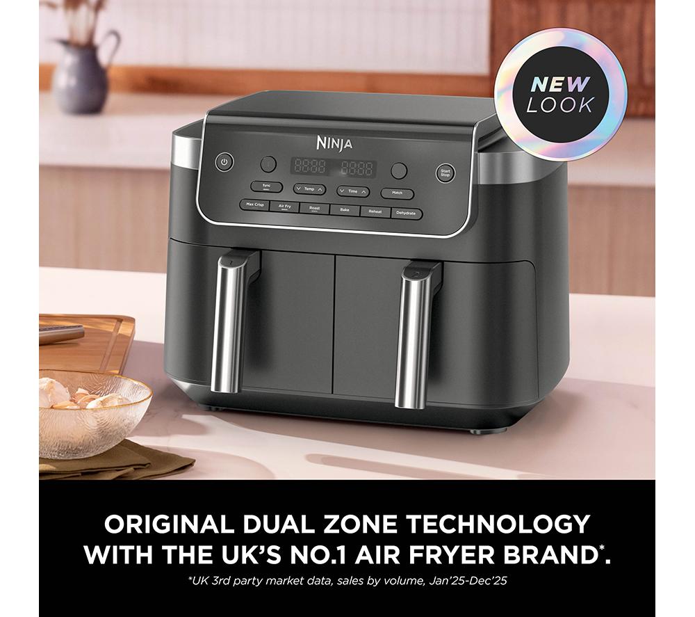 NINJA 6-in-1 DualZone DZ801UK 7.6L Air Fryer – Grey