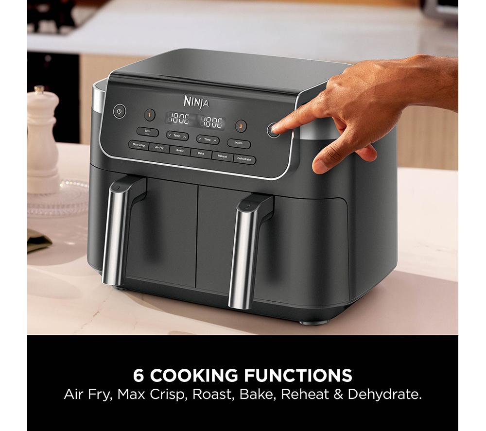 NINJA 6-in-1 DualZone DZ801UK 7.6L Air Fryer – Grey
