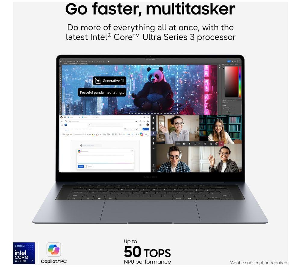 Portátil SAMSUNG Galaxy Book6 Pro de 16", Copilot+ PC - Intel® Core™ Ultra 5, 512 GB SSD, Gris
