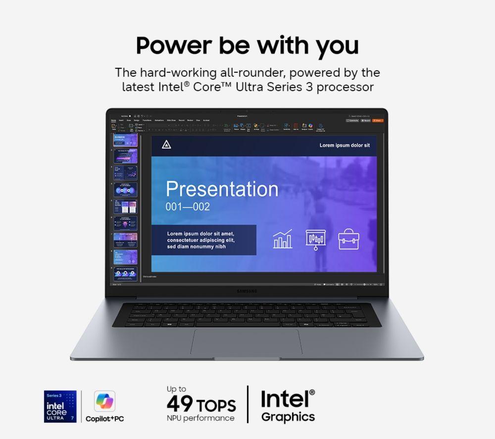 SAMSUNG Galaxy Book6 16" Laptop, Copilot+ PC - Intel® Core™ Ultra 7, 512 GB SSD, Grey