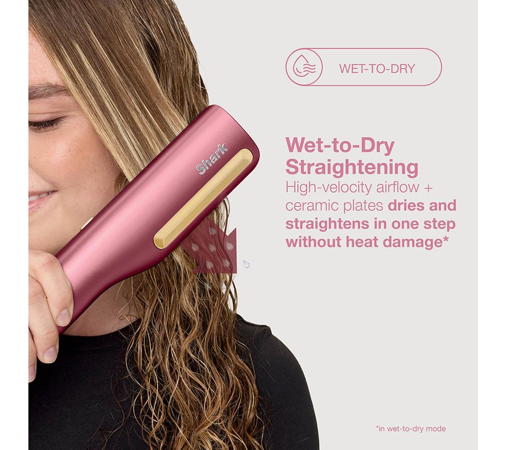 SHARK SilkiPro Straight HT401UKPK Hair Straightener & Dryer – Rose Petal