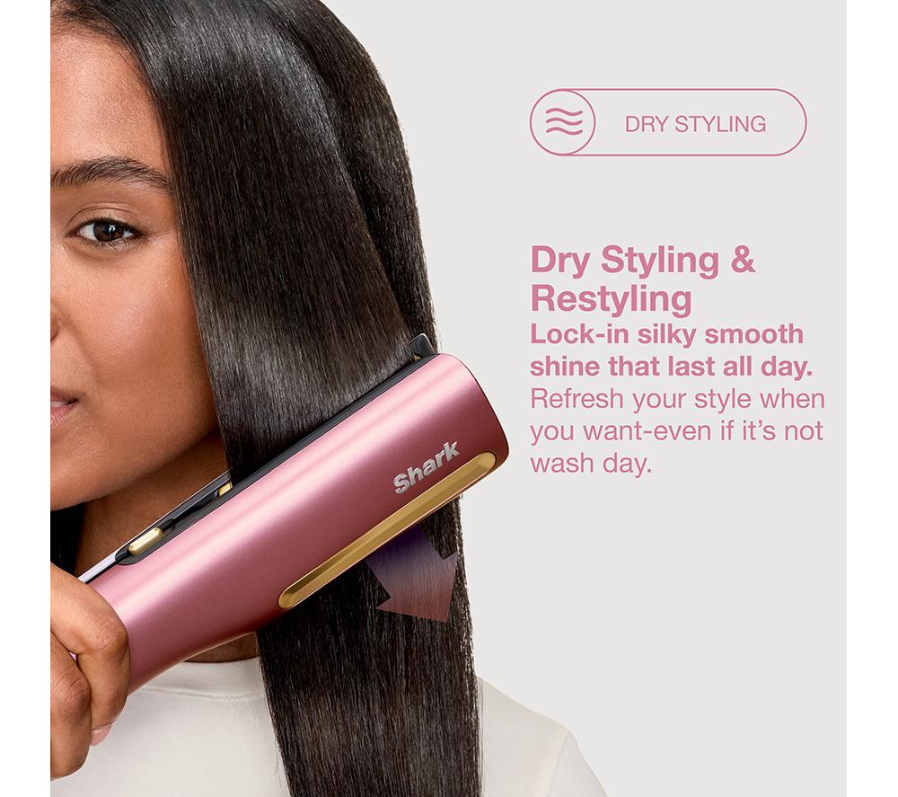 SHARK SilkiPro Straight HT401UKPK Hair Straightener & Dryer – Rose Petal