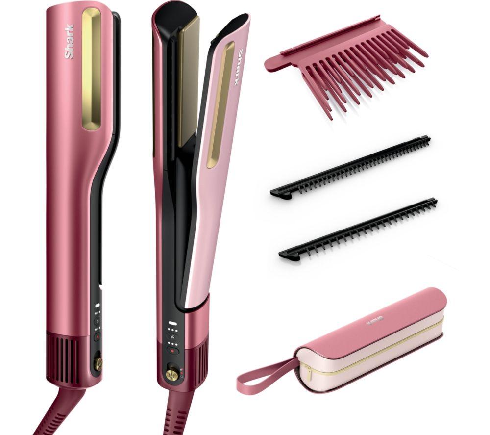 SHARK SilkiPro Straight HT401UKPK Hair Straightener & Dryer – Rose Petal