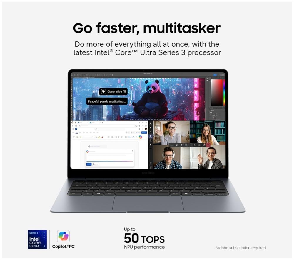 Portátil SAMSUNG Galaxy Book6 Pro de 16", Copilot+ PC - Intel® Core™ Ultra 7, 512 GB SSD, Gris