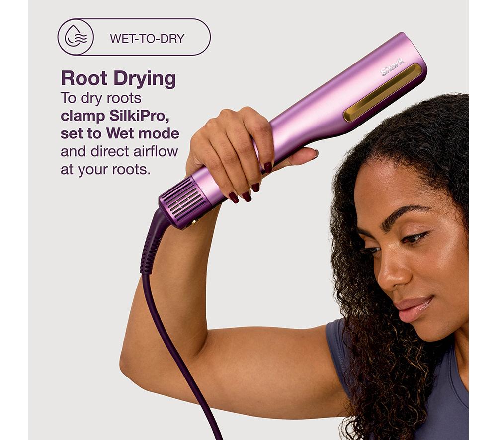 SHARK SilkiPro Straight HT401UKPU Hair Straightener & Dryer - Plum Satin