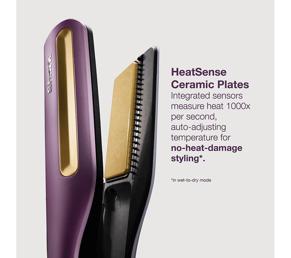 SHARK SilkiPro Straight HT401UKPU Hair Straightener & Dryer - Plum Satin