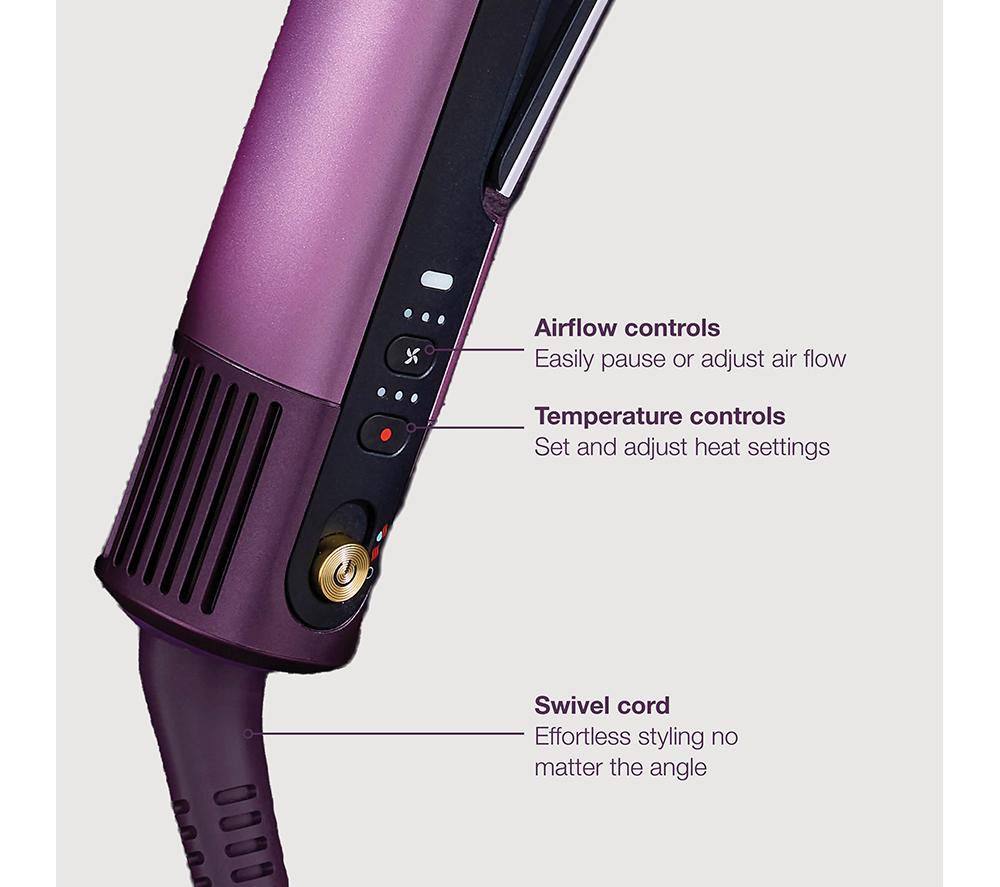 SHARK SilkiPro Straight HT401UKPU Hair Straightener & Dryer - Plum Satin