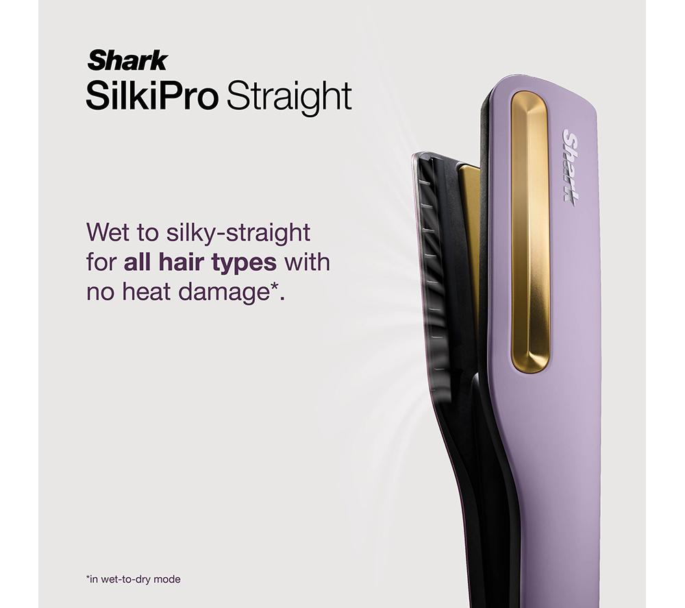 SHARK SilkiPro Straight HT401UKPU Hair Straightener & Dryer - Plum Satin