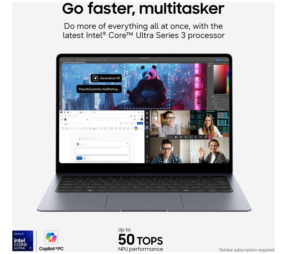 Portátil SAMSUNG Galaxy Book6 Pro de 14", Copilot+ PC - Intel® Core™ Ultra 5, 512 GB SSD, Gris
