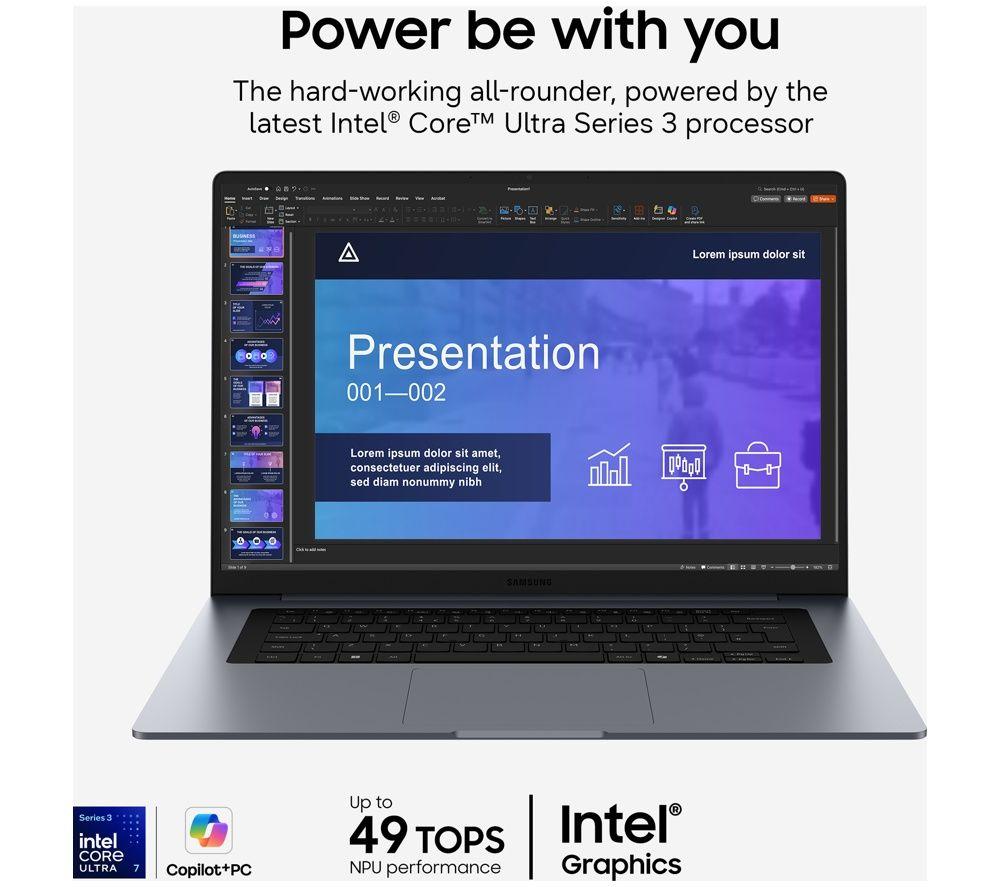 Portátil SAMSUNG Galaxy Book6 de 16", PC Copilot+ - Intel® Core™ Ultra 5, SSD de 256 GB, gris