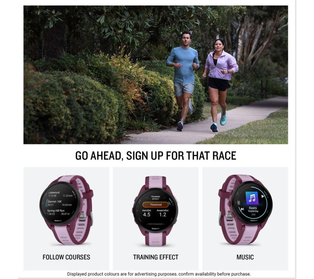Reloj deportivo GARMIN Forerunner 165 Music - Baya y Lila, 43 mm