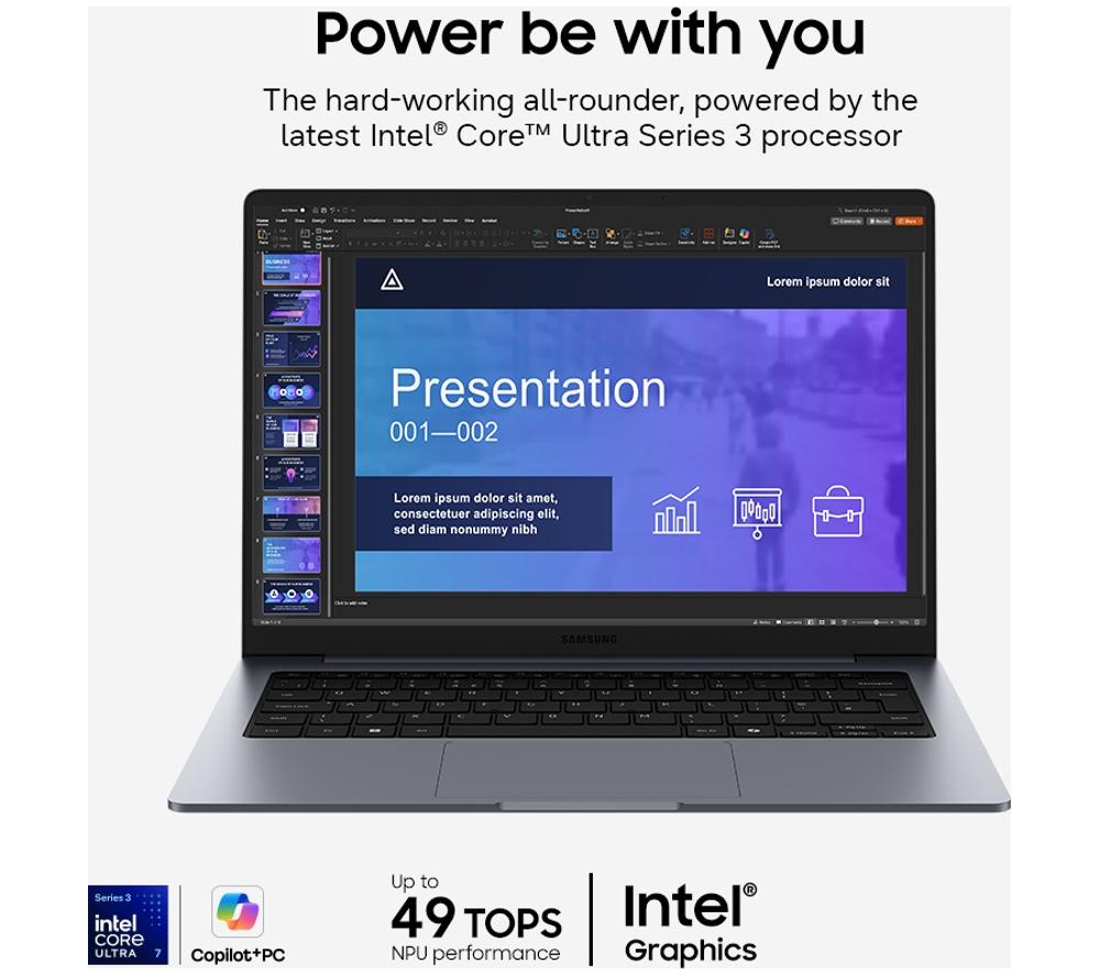 SAMSUNG Galaxy Book6 14" Laptop, Copilot+ PC - Intel® Core™ Ultra 5, 512 GB SSD, Grey