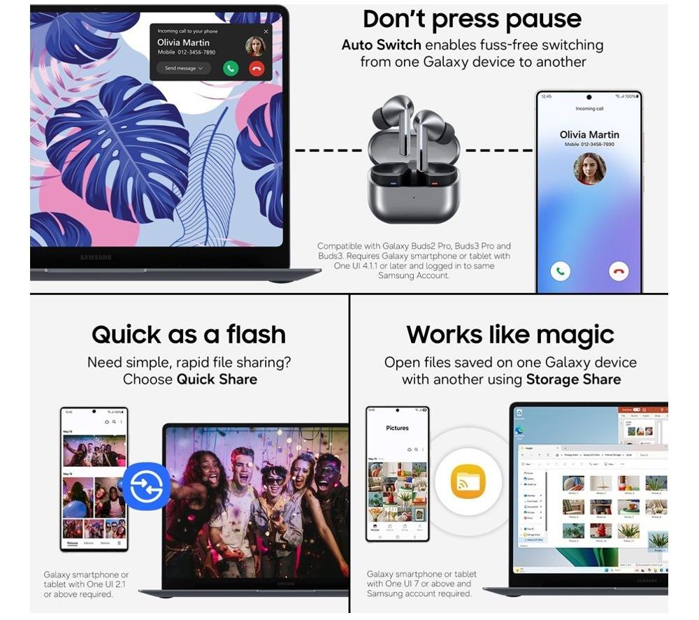SAMSUNG Galaxy Book6 16" Laptop, Copilot+ PC - Intel® Core™ Ultra 5, 512 GB SSD, Grey