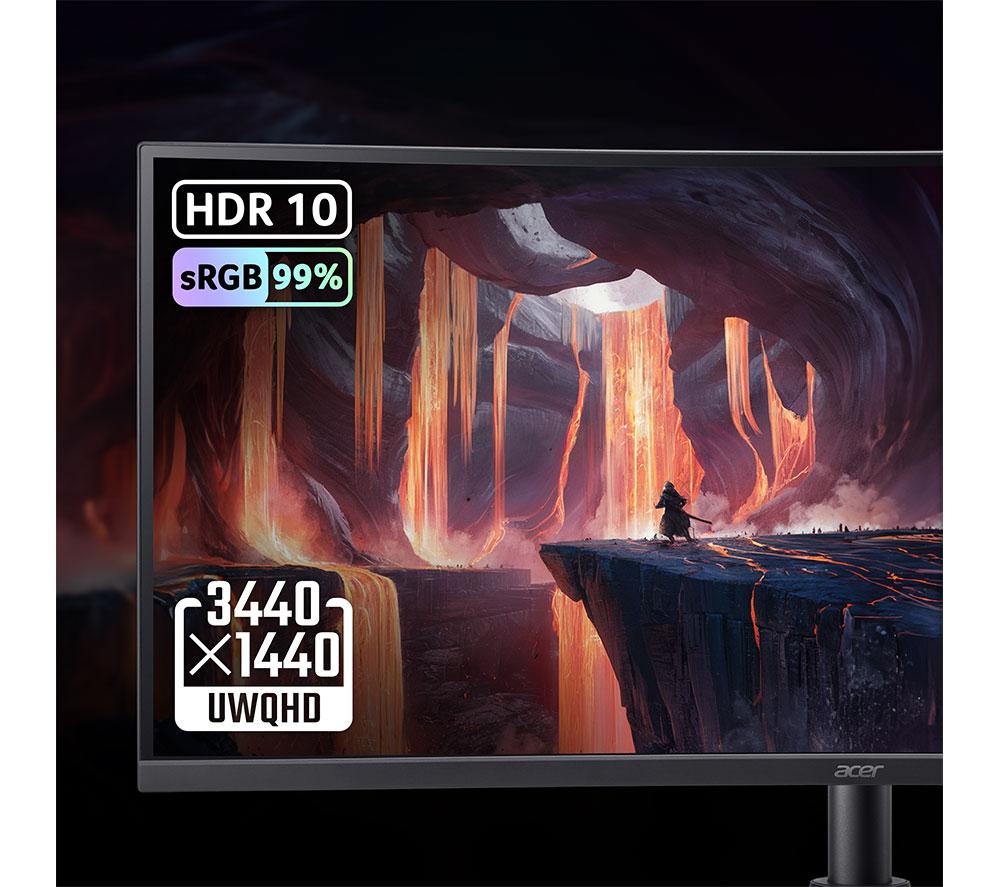 ACER Nitro XZ34CURW0 Ultra Wide Quad HD 34" Curved VA LCD Gaming Monitor - Black