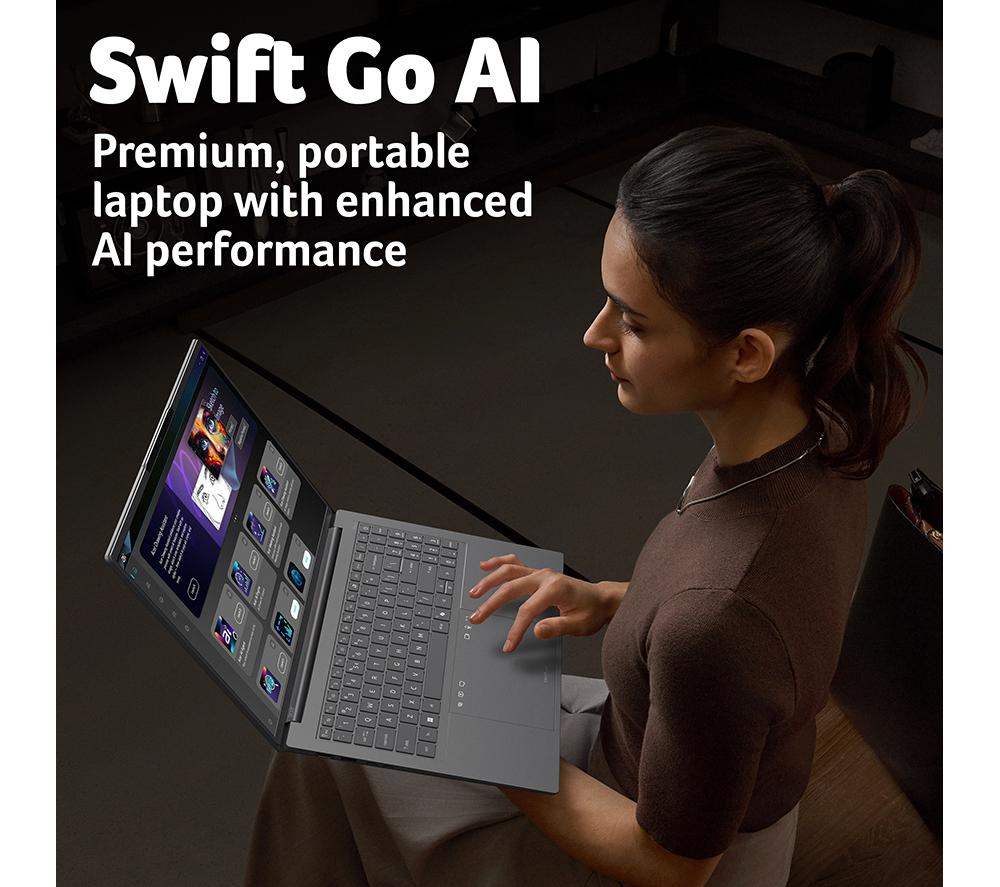 ACER Swift Go 16 AI 16" Laptop, Copilot+ PC - Intel® Core™ Ultra 9, 1 TB SSD, Grey