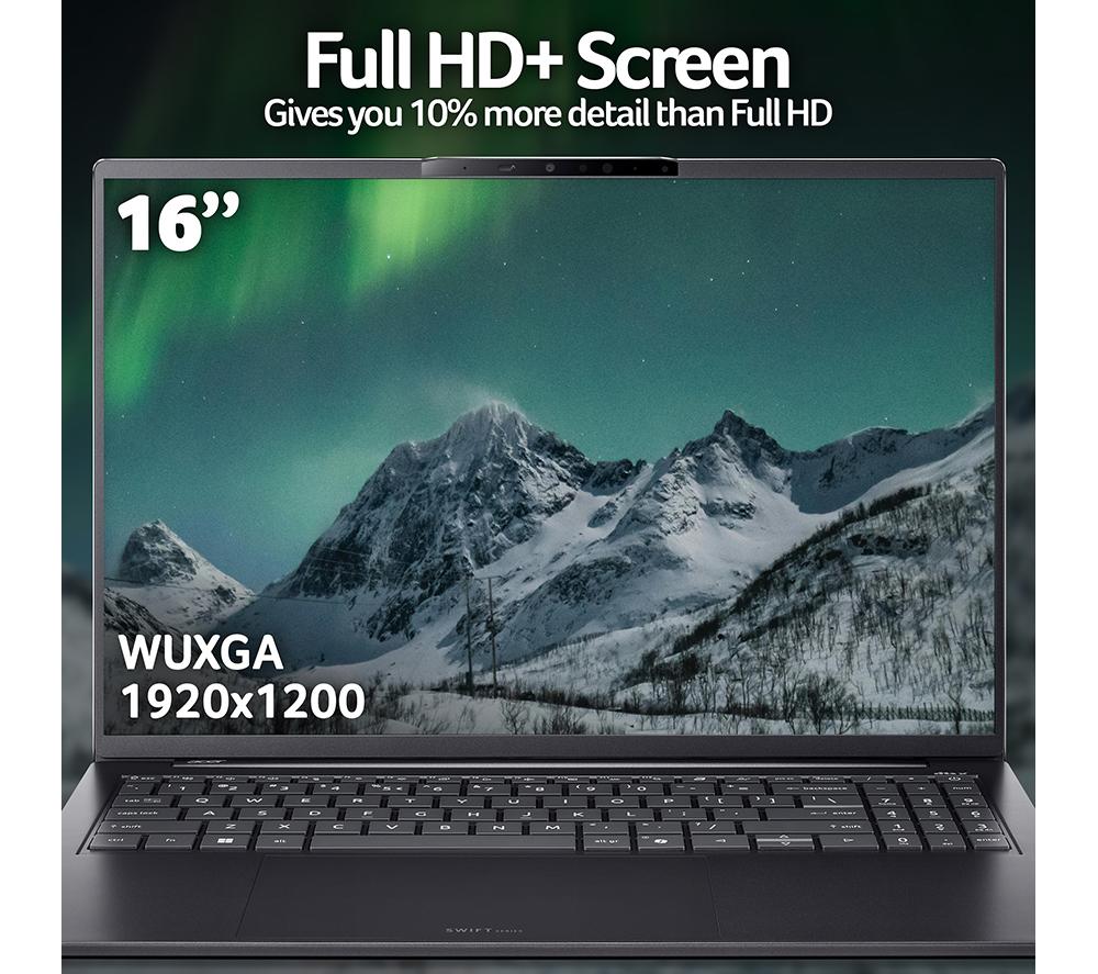 ACER Swift Go 16 AI 16" Laptop, Copilot+ PC - Intel® Core™ Ultra 9, 1 TB SSD, Grey