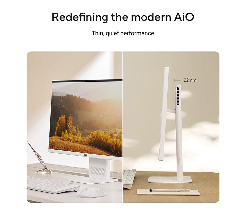 ASUS VM441QA PC Todo en Uno de 23,8" - Snapdragon X, 512 GB SSD, Blanco