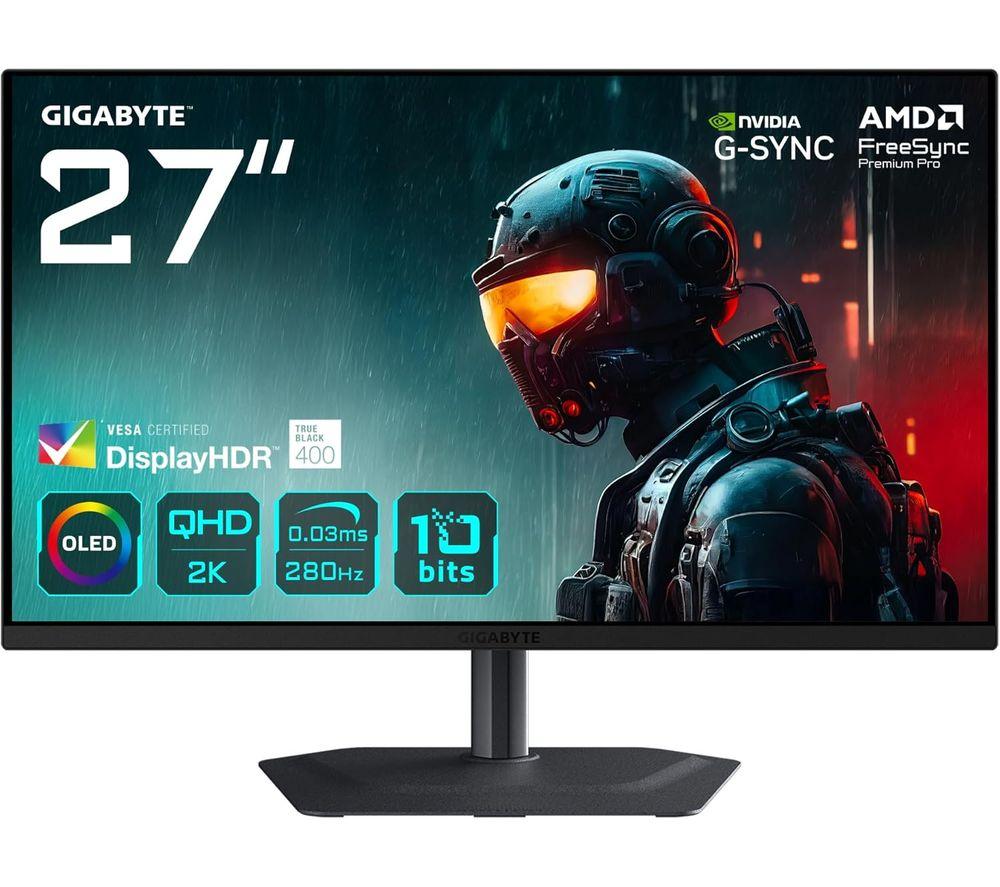 GIGABYTE MO27Q2A Quad HD 27" OLED Gaming Monitor - Black