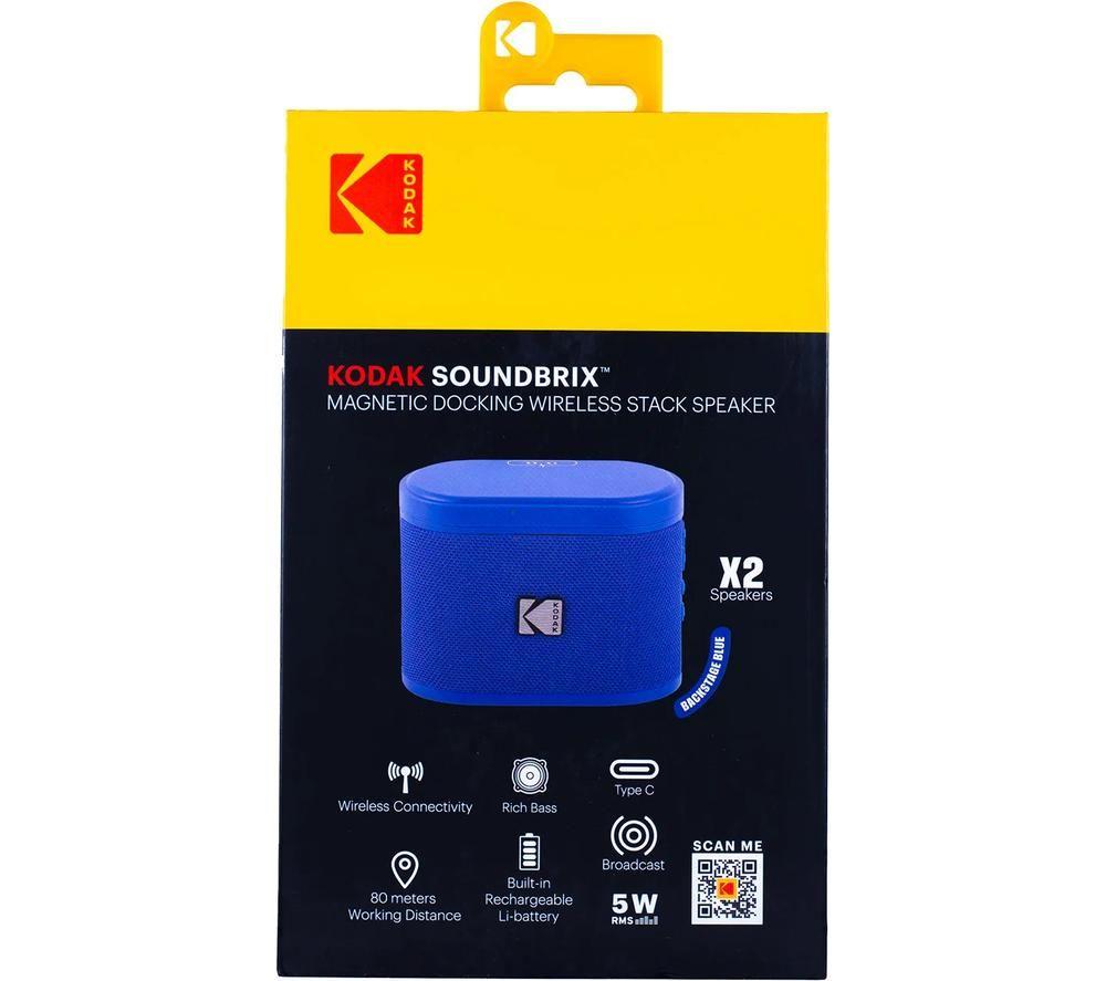 KODAK SoundBrix Portable Bluetooth Speaker - Backstage Blue, Set of 2