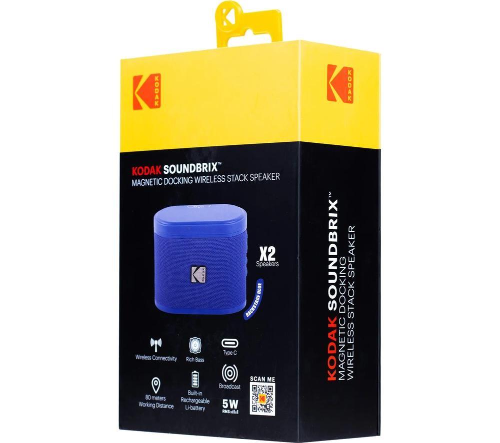 KODAK SoundBrix Portable Bluetooth Speaker - Backstage Blue, Set of 2