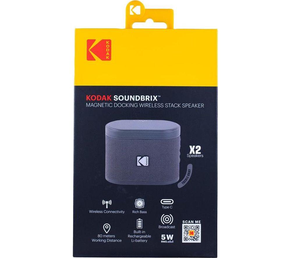 KODAK SoundBrix Portable Bluetooth Speaker - Treble Grey, Set of 2