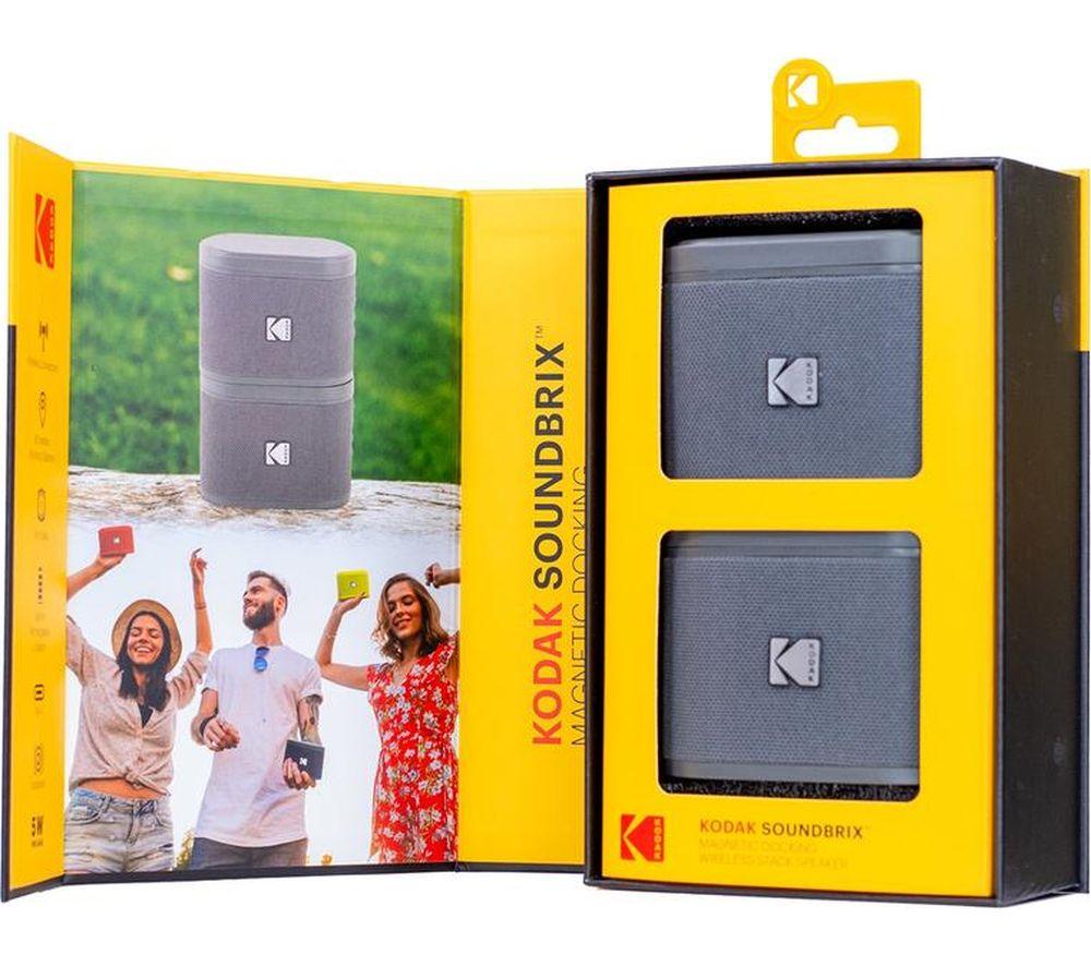 KODAK SoundBrix Portable Bluetooth Speaker - Treble Grey, Set of 2