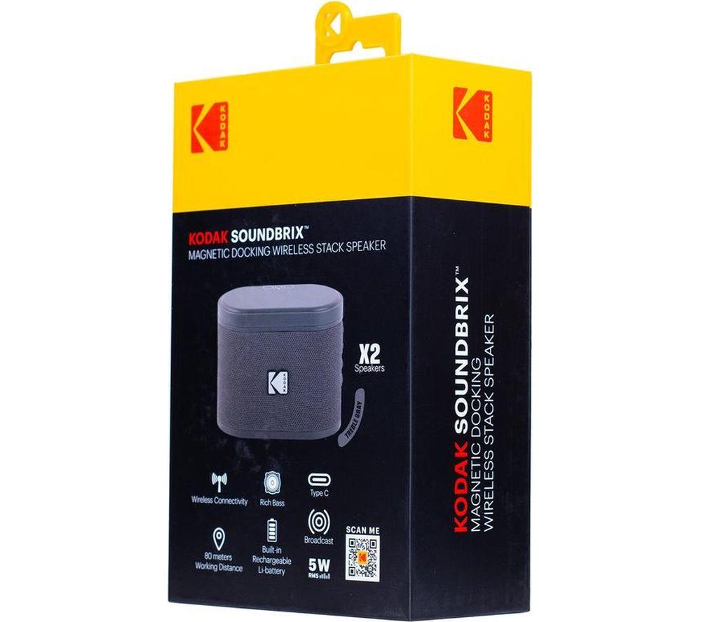 KODAK SoundBrix Portable Bluetooth Speaker - Treble Grey, Set of 2