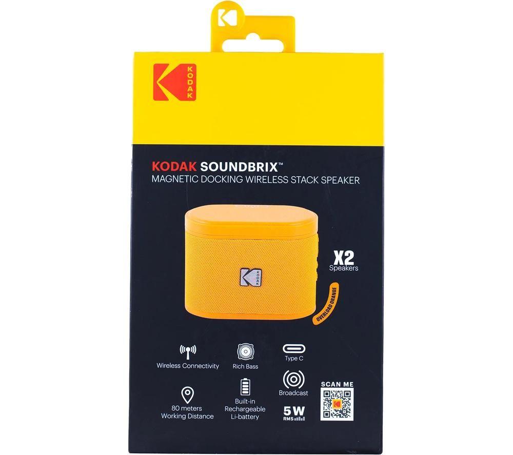 Altavoz Bluetooth portátil KODAK SoundBrix - Naranja Overload, juego de 2