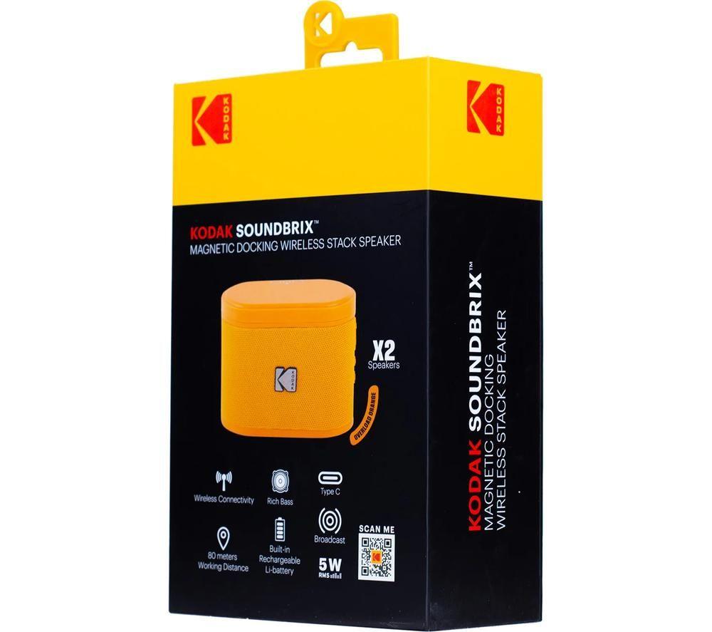 Altavoz Bluetooth portátil KODAK SoundBrix - Naranja Overload, juego de 2