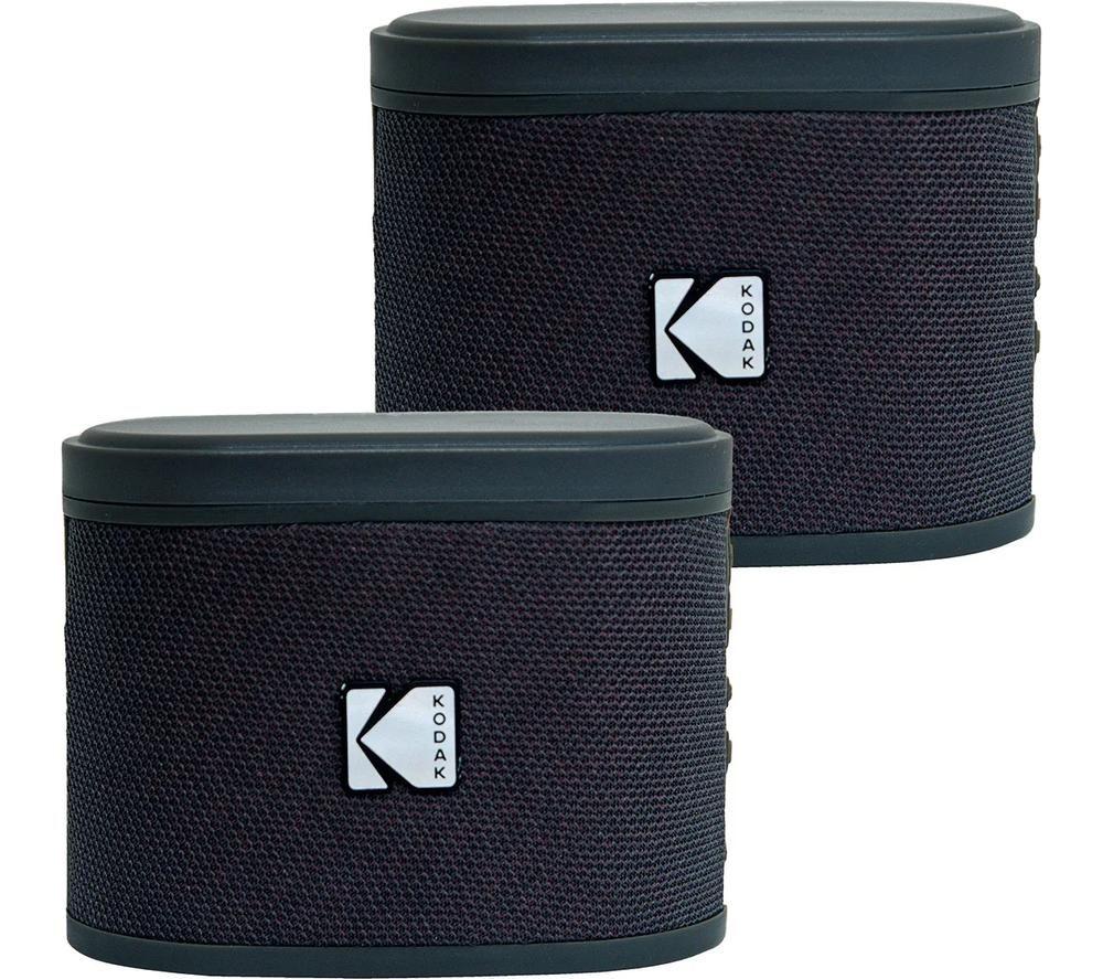 KODAK SoundBrix Portable Bluetooth Speaker - Bass black, Set of 2