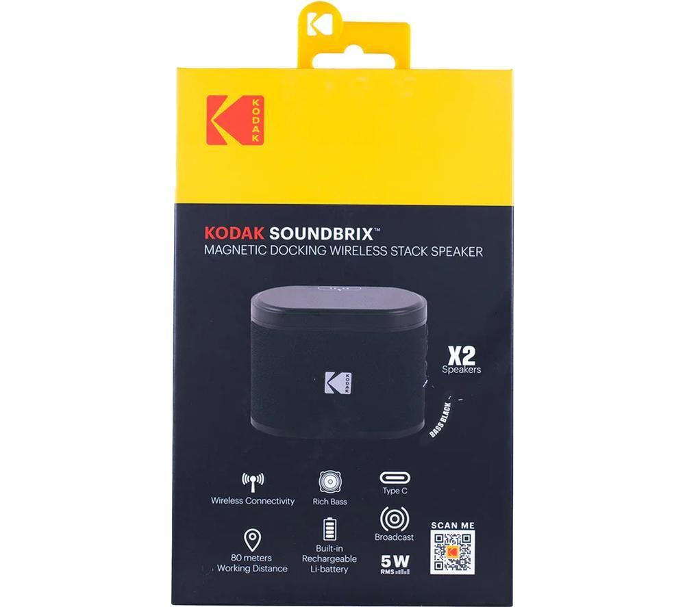 Altavoz Bluetooth portátil KODAK SoundBrix - Bajo negro, Set de 2