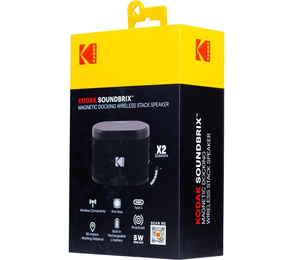 Altavoz Bluetooth portátil KODAK SoundBrix - Bajo negro, Set de 2
