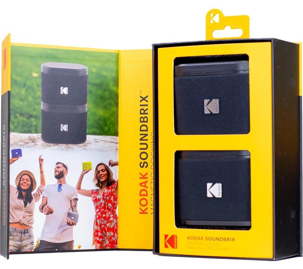 Altavoz Bluetooth portátil KODAK SoundBrix - Bajo negro, Set de 2