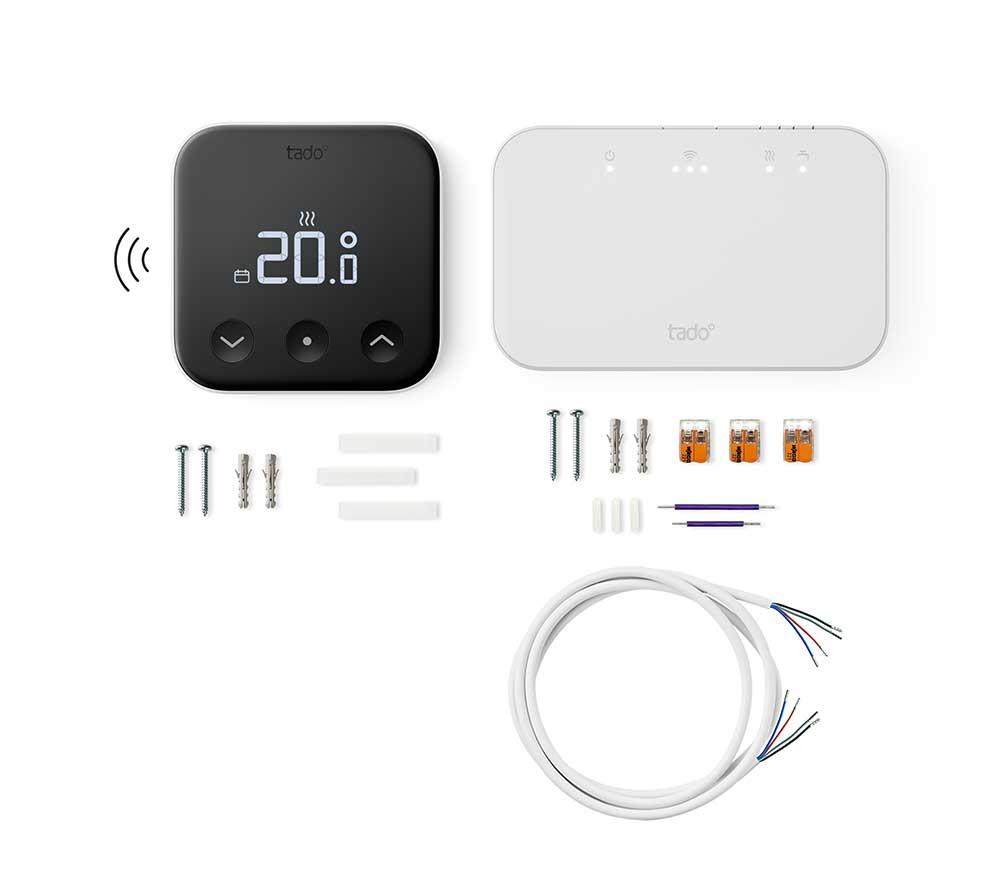 TADO Termostato Inteligente Inalámbrico X Kit de Inicio - Negro y Blanco
