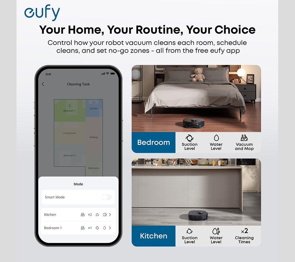 EUFY Omni C28A Robot Vacuum & Mop with All-in-One Station & Accessory Kit - Black